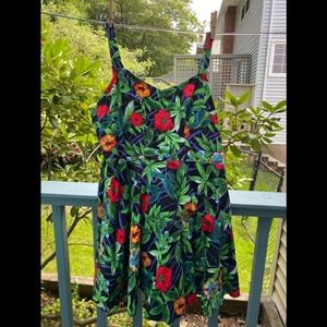 Vintage Inspired Plus Size Tropical Sundress